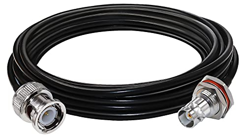 TUOLNK Cavo BNC Cavo jumper RG58 BNC maschio a BNC femmina Paratia a bassa perdita 50 ohm Cavo coassiale radio CB 16.4ft (5M) Cavo di prolunga per antenna Wifi per radio HAM