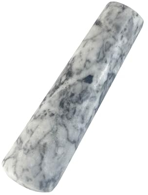 Nur Marmor-Ersatzstößel, 13,5 cm (nur Stößel [Mörser ist nicht im Lieferumfang enthalten]), Granitstößel, Ersatz-Stößel, hellgrau-weiß