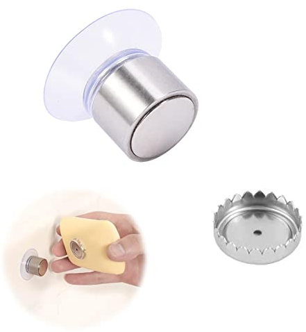 Soporte Jabón Magnético, Jabonera Magnética, Baño Montado En Pared Jabonera, Jabonera De Acero Inoxidable, con Ventosa, No Es Necesario Perforar, Apto para Cocina, Ducha, Lavabo y Baño (Plateado)