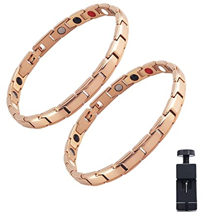 Sovtay Lymphdrainage-Magnetarmband, Imagineitem-Armband, magnetisches therapeutisches Schlankheitsarmband, Lymphknoten-Drainage-Armband, fördert die Durchblutung (Rose Gold)