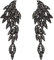 Clearine Ohrclips Hochzeit Braut Engelsflügel Kronleuchter Lange Drop Clip-On Ohrringe für Damen Grau Schwarz-Ton
