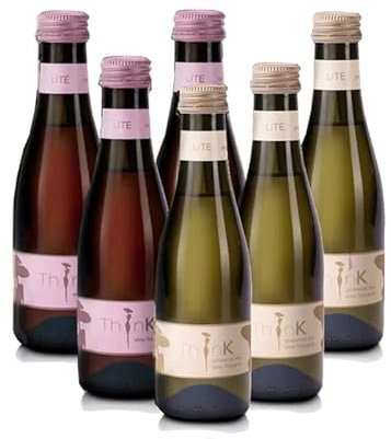 ThinK | Organic Piccino Rosé & Prosecco Wine (ABV 11% Alcohol) | Mixed Case of 3 x 200ml ThinK Prosecco & 3 x 200ml ThinK Pink Rose | Miniature Sparkling Wine | Pack of 6