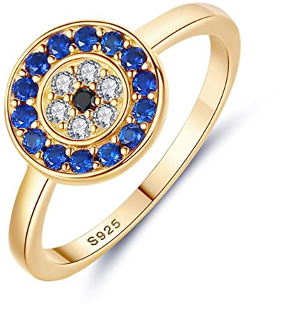 Evil Eye 925 Sterling Silber Ringe Für Frauen Lucky Blue Eye Zirkonia Hochzeit Verlobungsring Türkische Männer Edlen Schmuck
