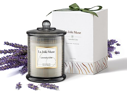 La Jolíe Muse Candle Lilac Lavender Candles Gifts for Women, Large Scented Candles Luxury Jar Candle for Mothers Day Home Scented 70 Hours Long Burning 280g