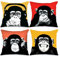 Tucocoo Monkey Pillow Covers Decorative 18 x 18 Inch 4 Pack Banksy Pop Art Colorful Pillow Covers Funny Gorilla Animal Cushion Cover Chimpanzee Square Decorations for Couch Sofa Gift