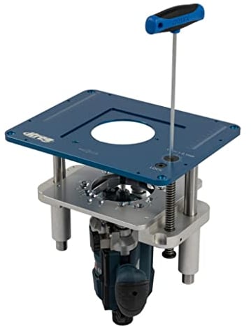 Elevador de fresado de precisión KREG RL2.0K - Ajuste fino de altura - Aluminio y acero - Fácil montaje - Fabricado en Alemania - Compatible con Festool, Elu, Makita, Mafell