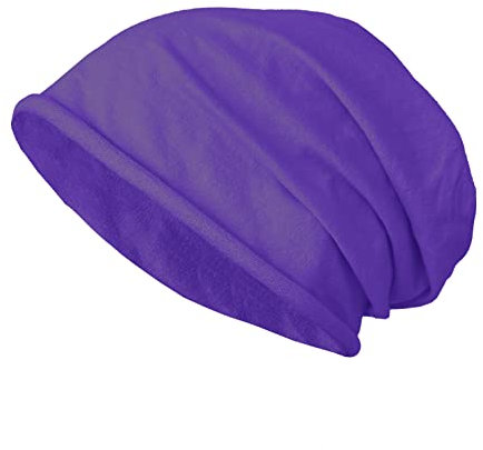 JOPHY & CO. Berretto 100% cottone Elastico e Lungo Unisex per Adulti Uomo Donna e Bambini Cappello in Stile Slouch Leggero cod.1213 (Viola, Bambino)