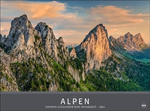 Alpen - Edition Alexander von Humboldt - Kalender 2024 - Heye-Verlag - Fotokalender mit atemberaubenden Fotos - Wandkalender 78 cm x 58 cm