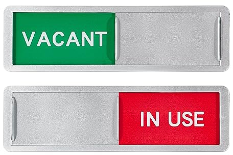 1 Pack Vacant/In Use Sign, Slider Door Indicator, Privacy/Do Not Disturb Sign for Office/Bathroom/Home Office/Conference Room, 7 x 2 Inch