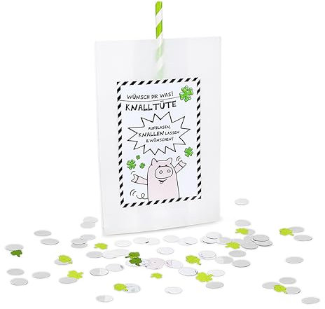TRENDHAUS 956064 Party Knalltüte (6er-Set) - Konfetti-Wunschtüten für jeglichen Anlass (Hochzeit, Geburtstag, Silvester, usw.)
