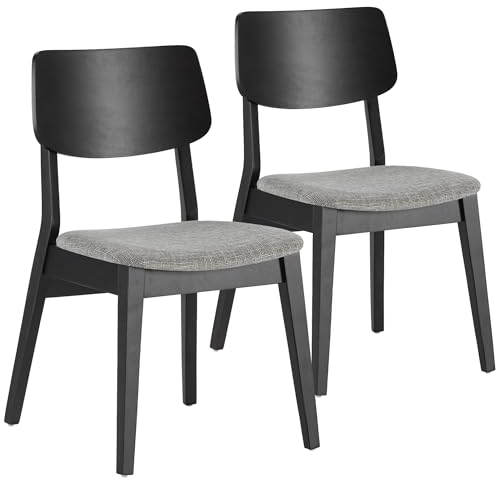 HOMN LIVING Susi Stühle, Schwarz, Massivholz, 49 cm (Breite) 52 cm (Tiefe), 82 cm (Höhe)