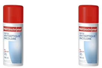 Spray antiseptique incolore Mercurochrome - 100 ml (Lot de 2)
