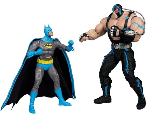 DC Multiverse – Batman : Knightfall – Lot de 2 Figurines Batman vs Bane 17,8 cm avec Megafig
