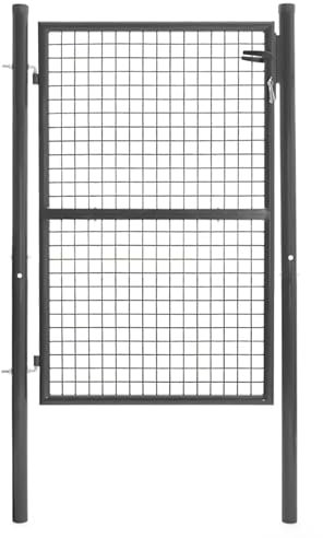 IDMarket - Portillon de jardin 105 x 125 cm en acier gris anthracite avec serrure et poignée