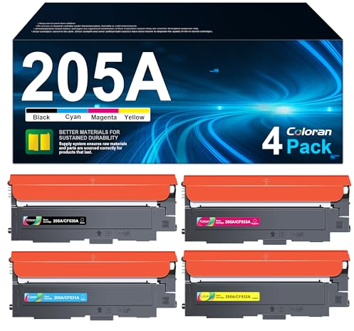 Coloran 205A CF530A Tonerkartusche Kompatibel für HP 205A für HP MFP M181fw Toner Color Laserjet Pro MFP M180fw M180n M180nw M181n M181fw M154a M154nw (Schwarz, Cyan, Magenta, Gelb, 4er-Pack)