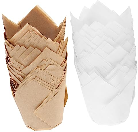 VINTORKY 100piezas Cups Para y Muffins Revestimientos Para Hornear Para Bodas Cumpleaños y Diseño De Natural