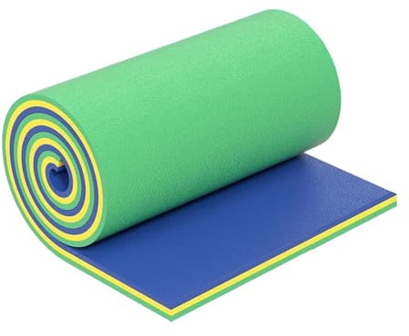 harayaa Flotador Tipo Alfombra de Agua, balsa Flotante, Piscina, Estera de natación insumergible, colchón para, Almohadilla Flotante para Piscina, Verde Amarillo Azul