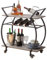 Mudmasa Servierwagen mit Rollen, Küchenwagen, 2 Ebenen Barwagen mit 3 Weinflaschregalen, Mobiler Getränkewagen Rollwagen für Küchenparty, Esszimmer, Bar, Beistellwagen Industrie-Stil 76 x 40.5 x 84 cm