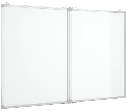 vidaXL Magnetisches Whiteboard, Memoboard mit Haken Metallrückwand, Magnettafel für Schule Konferenzraum Büro, Schreibtafel, Klappbar Aluminium
