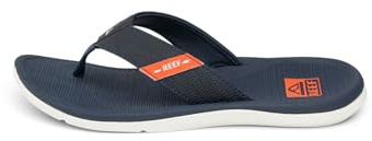 REEF Herren Santa Ana Sandale, Marineblau/Weiß/Orange, 42 EU