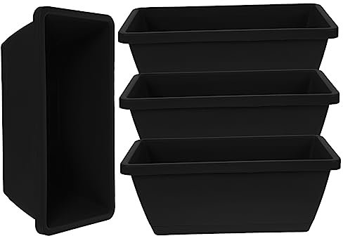 IWOWHERO 4pièces Lot de Jardinières Rectangulaires pour Fenêtre Pots De Fleurs Et Légumes avec Soucoupes Et Drainage