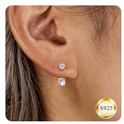 Dochais S925 Ohrringe für Damen Gold & Silber Ohrstecker 14K Gold Ohrringe mit 5A Zirkonia Hypoallergen Ohrschmuck für Frauen und Mädchen Jacke Ohrring