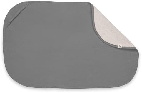 hauck 2in1 Topper & Handtuch 44 x 69 x 0,4 cm mit Atmungsaktiver Baumwolle & Saugfähigem Frottee Kompatibel mit Change N Clean Wickelauflage, Waschbar bei 60° C (Changing Mat Liner, Dark Grey)