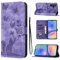 LSPCASA Handyhülle für Samsung Galaxy A05S 6,7 Zoll PU Premium Lederhülle mit Standfunktion Kartenfächern Klappbar Flip Case Schmetterlingsmuster Schutzhülle für Samsung Galaxy A05S-Lila
