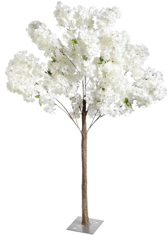 Kirschblüten-Kunstbaum 140 cm hoch weiß mit Standplatte Frühlingsdekoration Deko