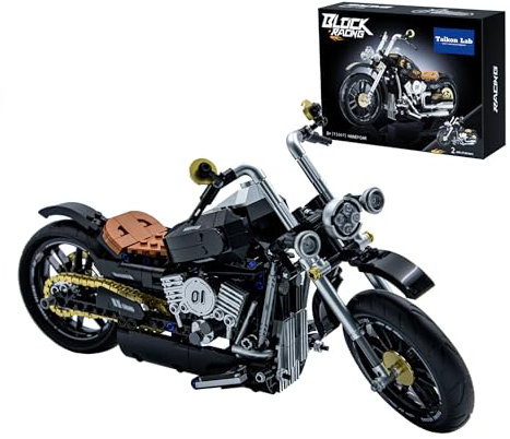 TAIKONLAB Set Di Costruzione In Mattoncini Vintage Per Moto, Kit Modello In Mattoncini Per Moto Pesanti Da Collezione, Regalo Per Bambini e Adulti (445 Pezzi)