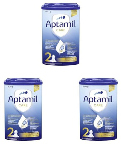 Aptamil Care 2 – Folgemilch nach dem 6. Monat, Mit Omega 3 & 6, DHA & ARA, Ohne Palmöl, Babynahrung, Milchpulver, 1x 800 g (Packung mit 3)