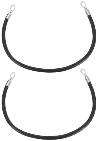 sourcing map Leder-Handtaschengriffe, 50 cm, Schultertaschengurte aus PU-Leder, Geldbörsenriemen für Damen, Handtasche, Tragetasche, Ersatzgriff, Schwarz, Silber, 2 Stück