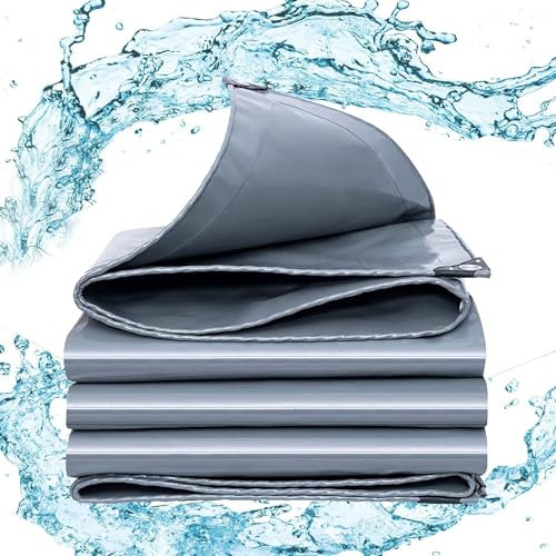 Lona de Protección 6.5x10 m 500g/m² Máximo Rendimiento Lona Impermeable Anti Rayos UV LXX94W, Gris