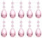 PATIKIL Teardrop Crystal Chandelier Pendants Beads, 10 Pack 85mm Length 38mm Chandelier Prisms Parts Ornaments Hanging Beads for DIY Arts Crafts Decoration, Pink