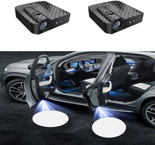 2 Pcs Custom Logo Wireless Projector Car Door Step, Wireless Car Door Sill Welcome Lights, Customize Car Door Light for All Car Models Personalized Car Door Light Car Puddle lights Welcome Light