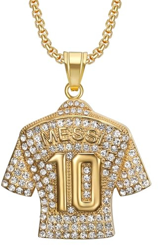 CYNOSURETECH 1 Piece of No. 10 Football Jersey Pendant Necklace, Creative Shape Necklace, Rhinestone Necklace, Fashionable Personalized Necklace