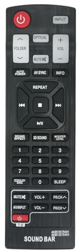 AKB73575402 Replace Soundbar Remote Control Compatible with LG Sound Bar AKB73575401 AKB73575421 AKB73575422 AKB73575431 NB2420A NB2520A NB2530A NB3520A NB3530A NB3730A NB3531A NB5540 NB4542 NB4543