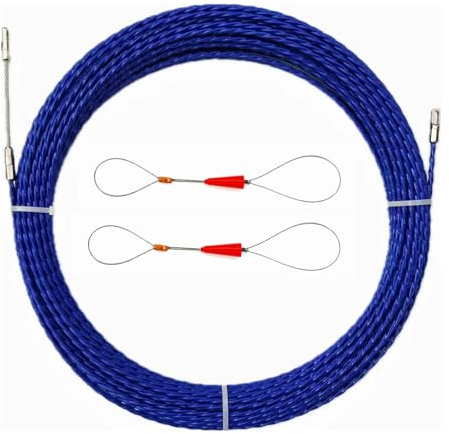 IRSCorp 30M 100ft Fish Tape Cable Puller Kit Through Wall Wire Guide Device 4mm PET Electrical Cable Puller Duct Rodder Threader Fish Cable Fastener Blue