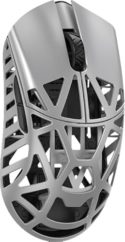 SMACKAPE WLMOUSE Beast X Pro Ultra-Light 39g Magnesium Gaming Mouse, PAW3950 HS Sensor, 8K Polling Rate, 30000 DPI,OM & TTC Switches, Customizable Side Panels.(Silver(OM Switch-Side Slits))