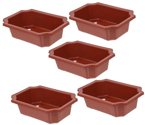 HANABASS 5stücke Rechteckige Pflanztopf Fensterbänke Garten Balkon Blumentopf Pflanzgefäß Wohnaccessoires Blumentöpfe Pflanzschale Gartentöpfe Blumengießtopf Pflanzorganizer