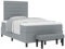 vidaXL Boxspringbett mit Matratze & Bank Hellgrau 120X200 cm Stoff modernes Design Bequeme Unterstützung einfache Montage ideal für Schlafzimmermöbel stilvoll qualitativ hochwertig