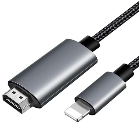 LUIRSAY Cable HDMI para teléfono, [MFi certificado] Cable HDMI 1080P @ 60Hz, HDTV para transferencia de teléfono a TV Compatible con TV (2 m)