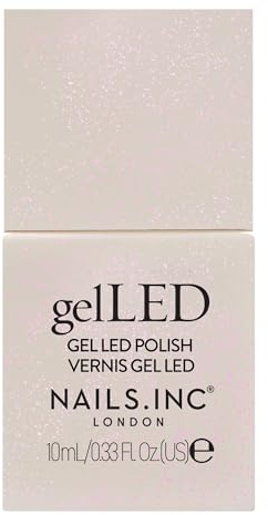 Nails.INC GelLED UV/LED Gel Nail Polish, Bubblegum Shine, Pink Shimmer, Long Lasting, High Shine Colour, Quick Cure Formula, Cruelty Free, Art Gel Manicure At Home, 30-60 Second Cure Time, 10 ML