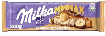 Milka Mmmax - Tablette Chocolat au Lait Caramel et Noisettes - 300g