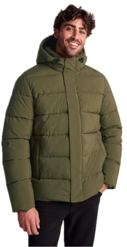 TOG24 Tunnard Mens Windproof Insulated Coat, Quilted Padded Hooded Thermal