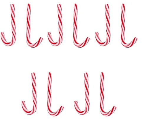 Qusedwey 10PCS Christmas Red Cane Soft Pottery Jewelry Accessories New Year Candy Cane Home Decoration