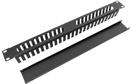 FRCOLOR Port Metal Rack Mount Cable Management Organizer Steel Wire Raceway for Server Rack Slot Panel for Network Telephone Ethernet Cables Easy Installation Professional Wire Management