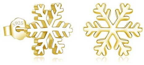 Zecimi Ohrstecker Silber 925, 925 Sterling Silber Elch Weihnachtsohrringe | 10mm Klein Schneeflocke Weihnachten Ohrstecker für Damen Mädchen, Perlen Ohrringe mit Zirkon, Hypoallergen Weihnachtsschmuck