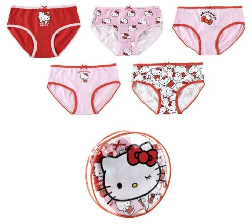 Hello Kitty Single Jersey Höschen für Mädchen – Hello Kitty Höschen mit Kinderdesign für den täglichen Gebrauch, bunt, 4-5 Jahre