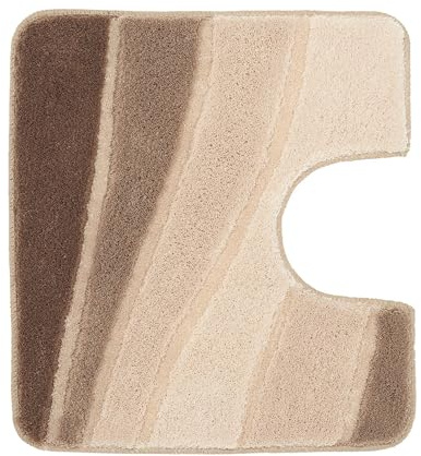Kleine Wolke WC-Vorleger Ocean Taupe 55 x 50 cm mit Ausschnitt | OEKO-TEX zertifiziert, für Fußbodenheizung, maschinenwaschbar, 100% Polyacryl